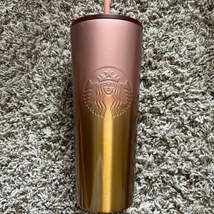NWT Starbucks  Fall 2020 Rose Pink to Gold Ombre Stainless Steel 24 oz Tumbler